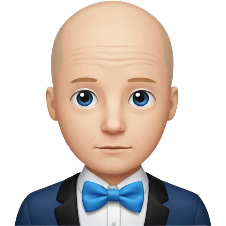 Bald with blue bow tie emoji