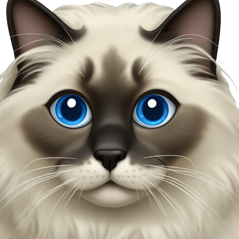 Seal point ragdoll with dark face and blue eyes  emoji