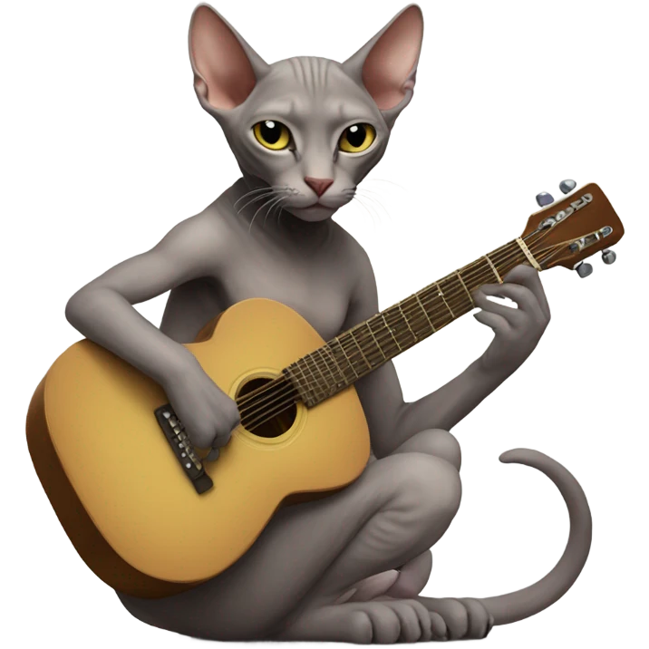 Sphinx cat playing guitar emoji