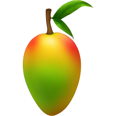 a mango that has a leg poking out of it emoji