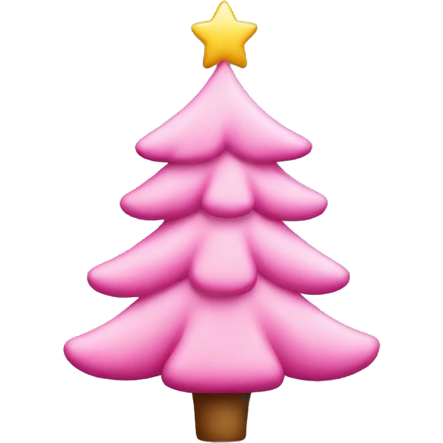 cute pink christmas tree emoji