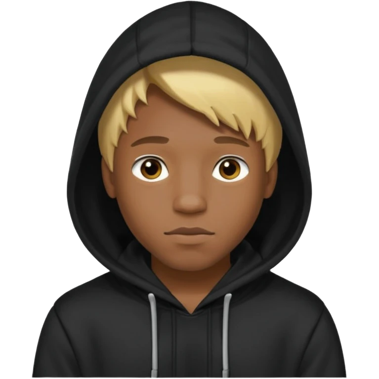Hooded blonde black man emoji