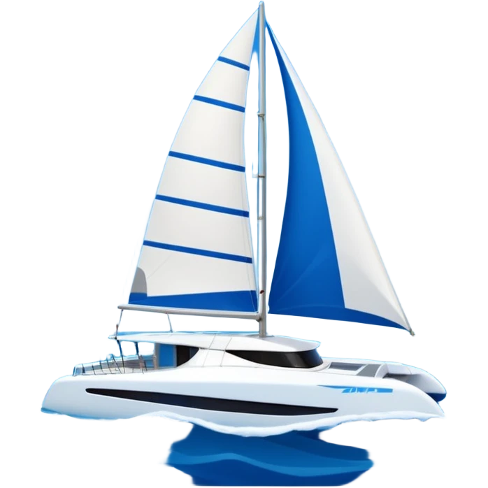 a catamaran sailing the waves in the water emoji