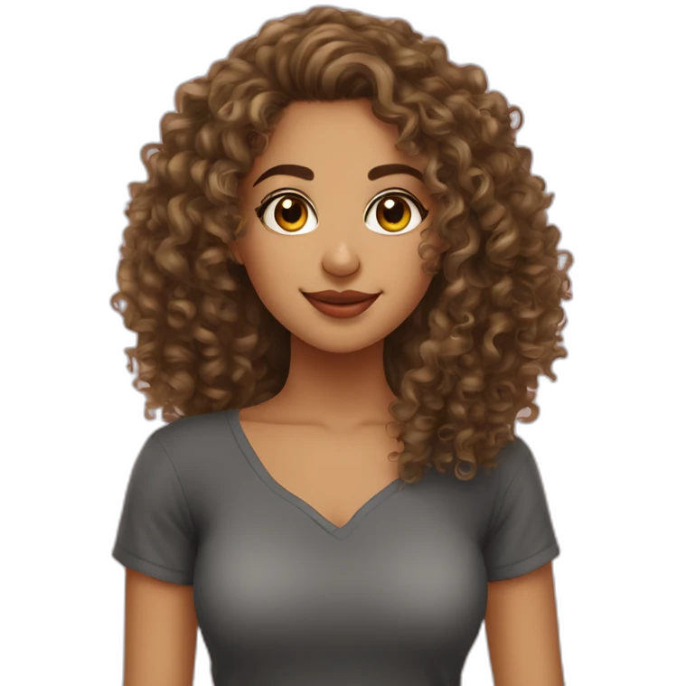 19 year old maghrebian curly haired girl emoji