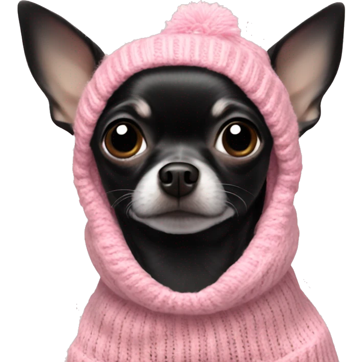Black Chihuahua in a Rosa dogsweater  emoji