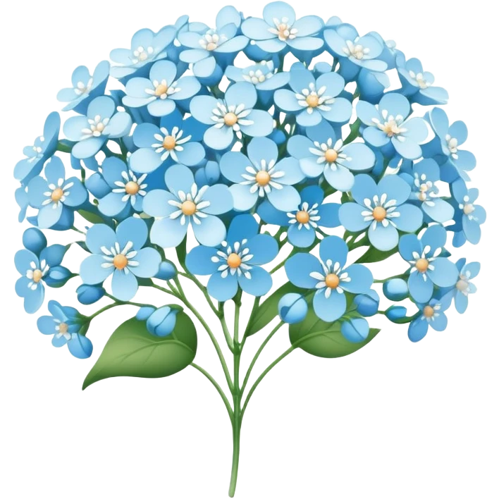 blossomed light blue baby’s breath emoji