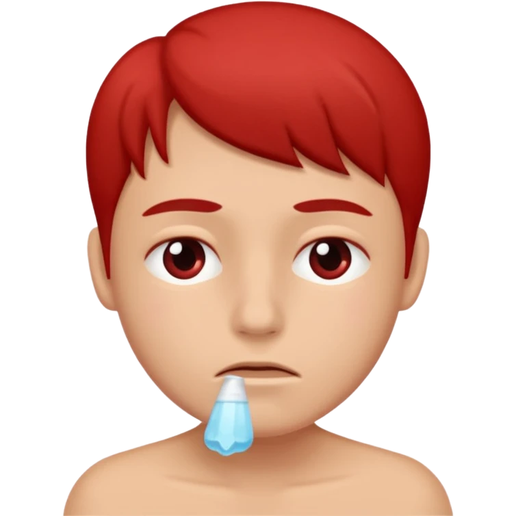 cara con gripe y un poco roja  emoji