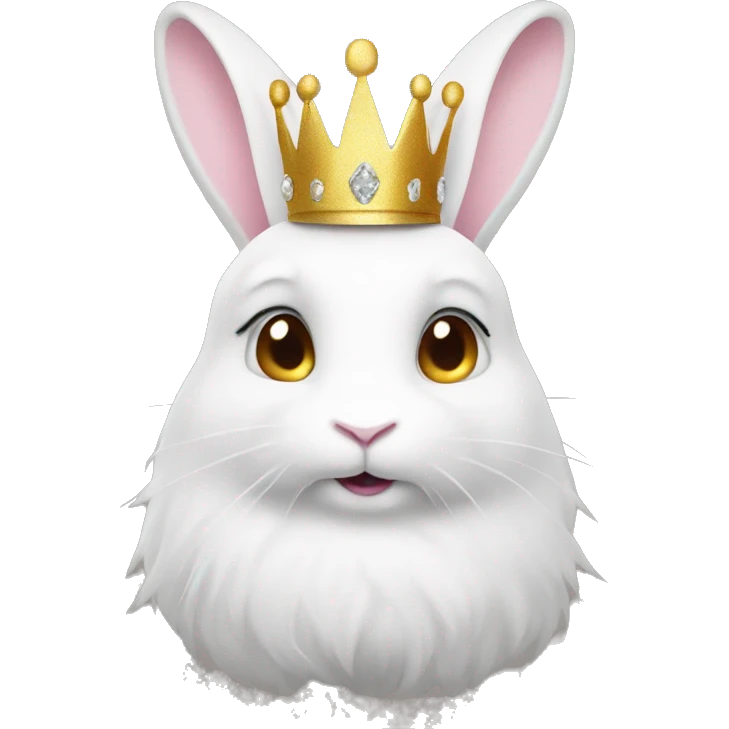 White rabbit with a glitter crown  emoji
