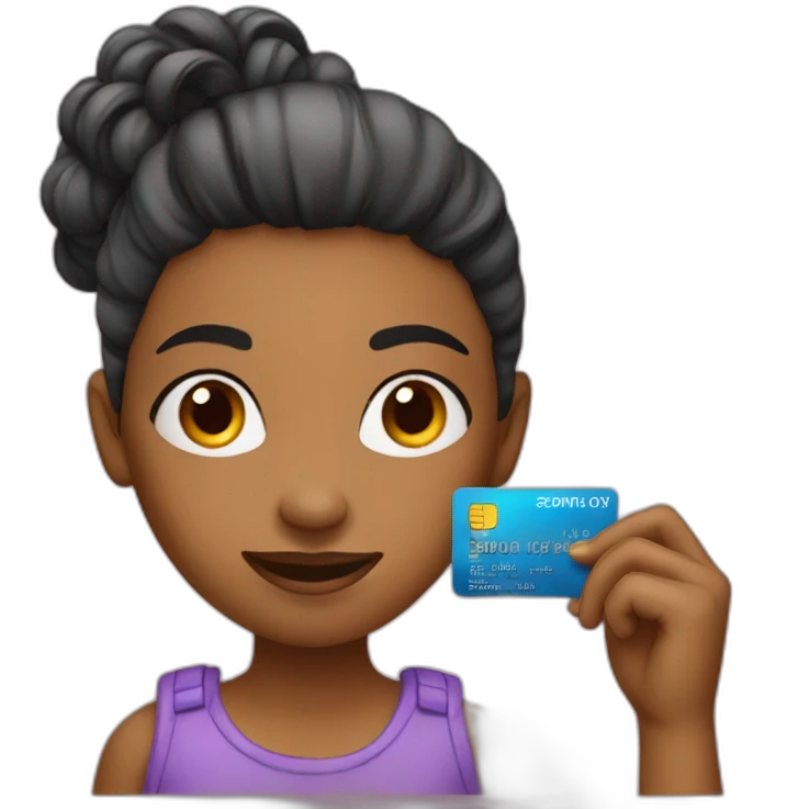Showing a girl with credit card emoji