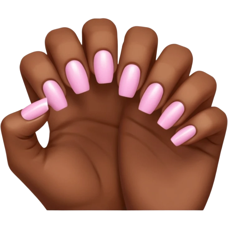Light pink nails on brown skin  emoji