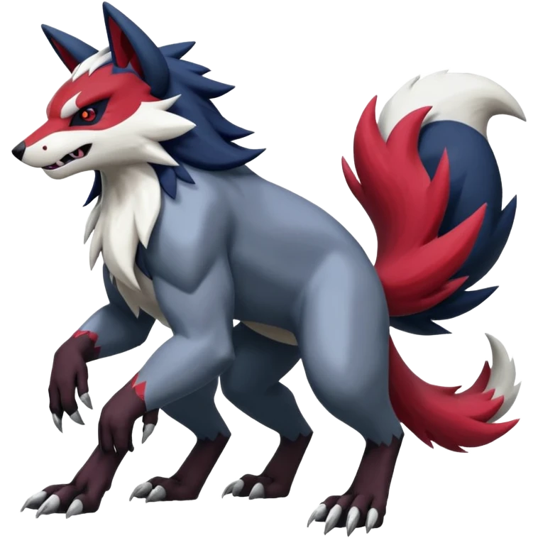Zoroark-Zangoose-Obstagoon-Absol-hybrid-fusion, full body emoji