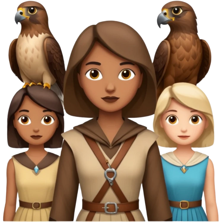 Falconer , different man and different dresses, DIfferent Face emoji