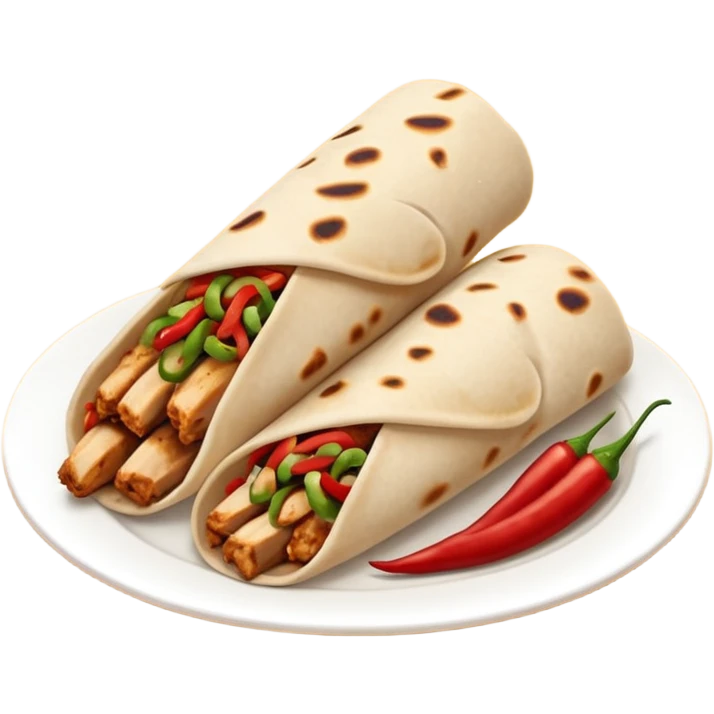 shawarma with chicken and chili emoji