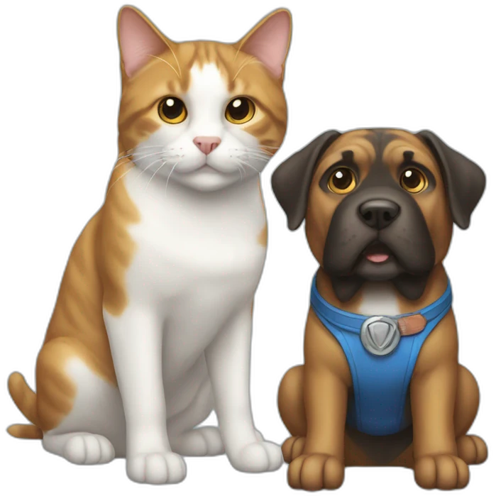 Super Cat and dog  emoji