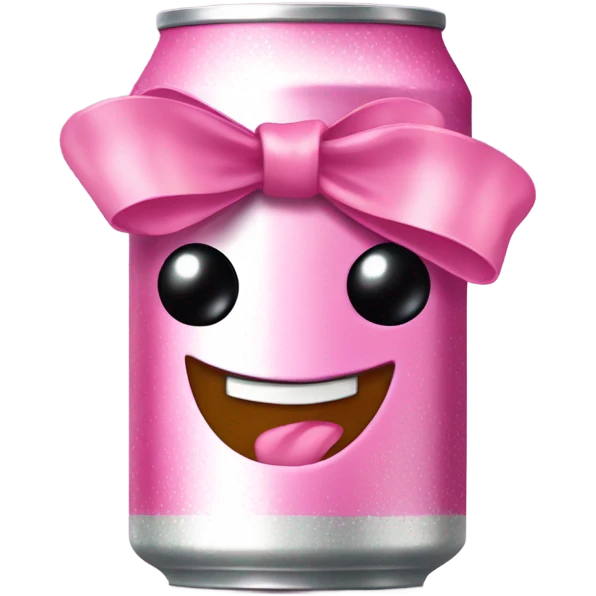 Soda can with pink bow on it  emoji