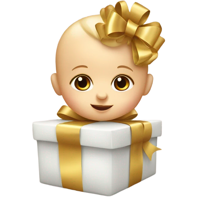 baby  gifts with gold bow  emoji