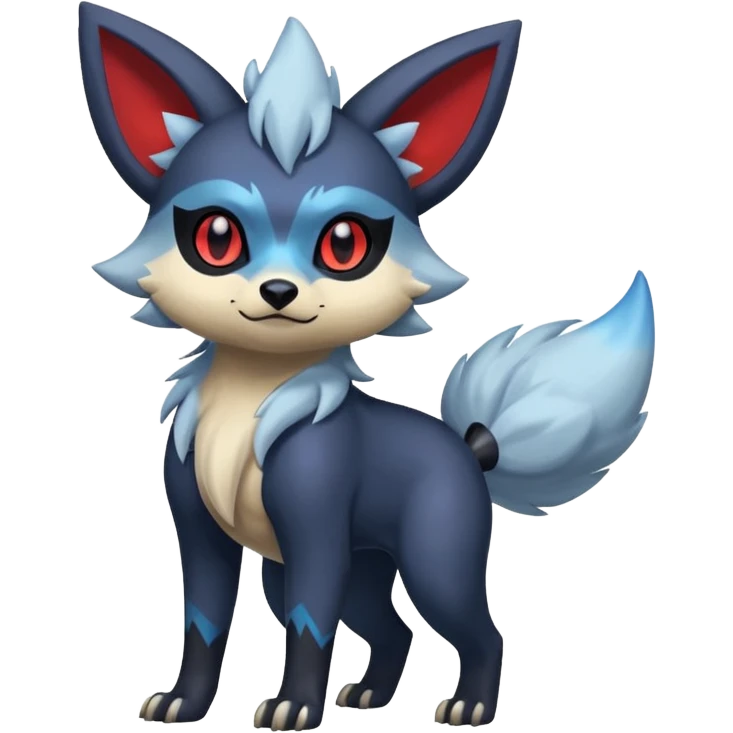 Exotic colorful cool handsome elemental exotic Zorua-Absol-Amaura-Umbreon-fusion (full body) emoji