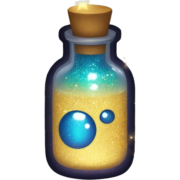 glitter in a little magical looking bottle emoji