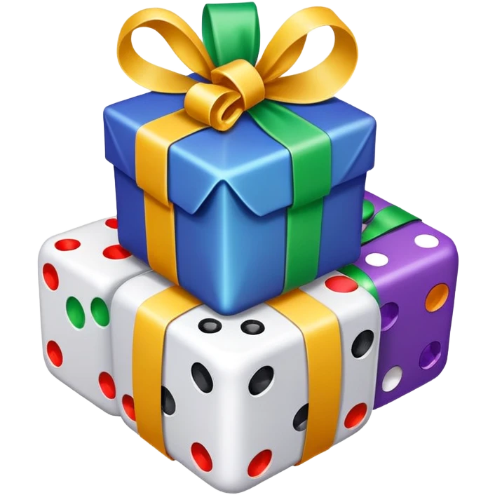 Gift with dice on it  the gift  emoji