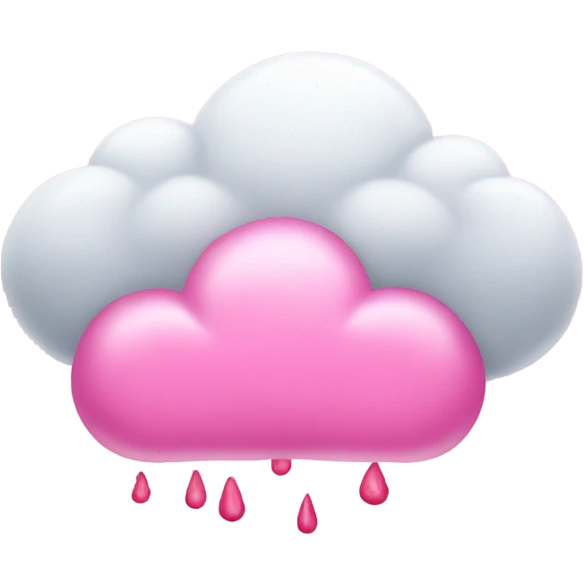 cloud emoji with pink heats 💗 emoji