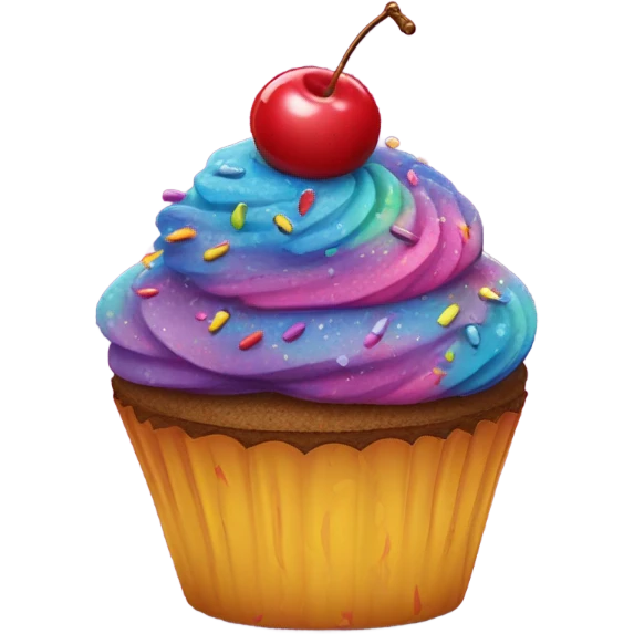 Rainbow cupcake emoji
