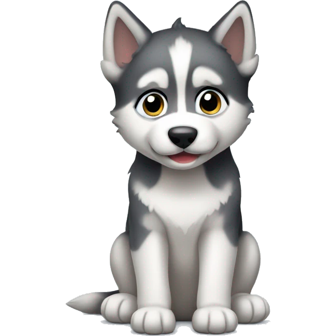 Husky puppy sitting emoji