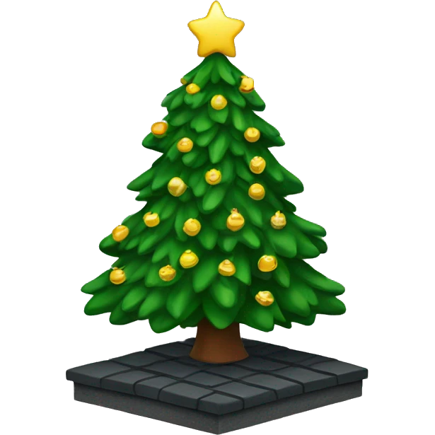 Christmas tree on roof emoji