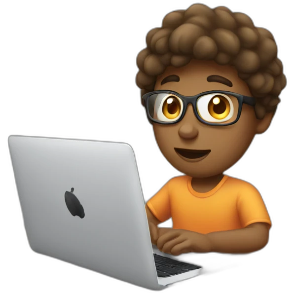 working on macbook emoji