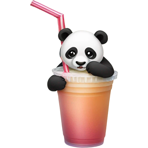 Panda drinking boba emoji