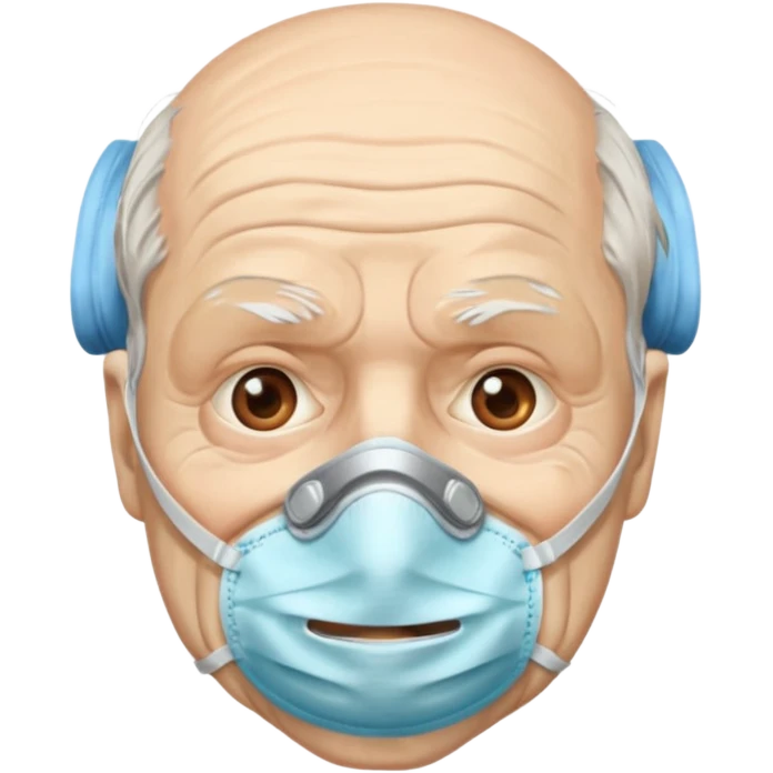 old man with simple emergancy mask  emoji