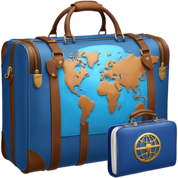 TRAVEL , travel bag , pass port, plane, glob emoji