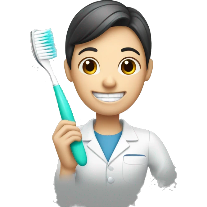 Dental hygienist holding toothbrush  emoji