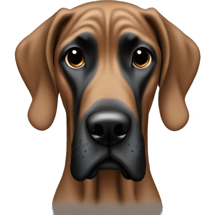 Brown Great Dane with black ears  emoji