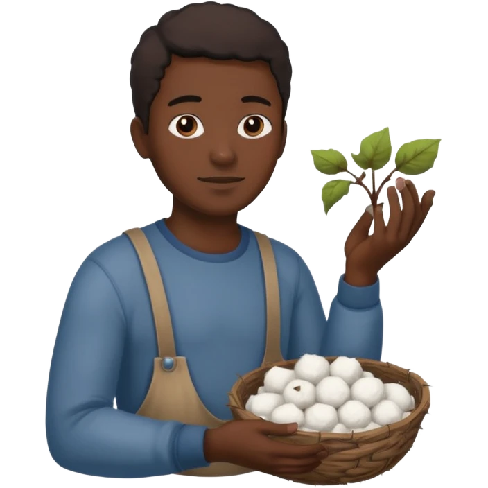 black slave picking cotton emoji
