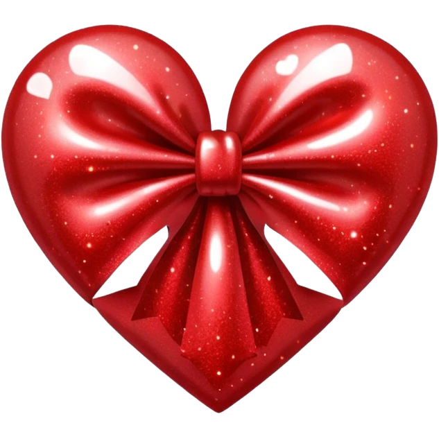 red glitter bow heart emoji
