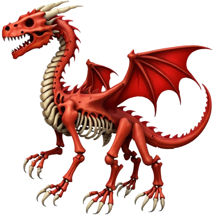  skeletal skeleton bone dragon with some blood dripping emoji
