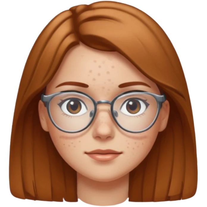 Make a white girl who has a little bit of a indent on her left eye do to a four wheeler rec light brown hair with glasses clear glasses and make a little dent in her left eyebrow emoji