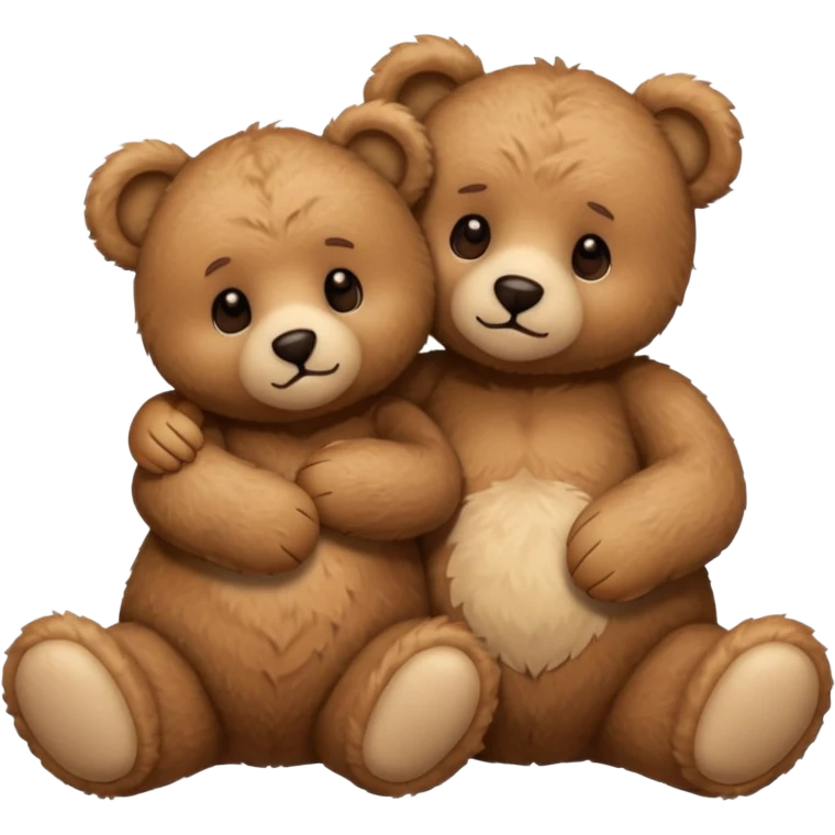 2 fluffy Teddy bears in love emoji