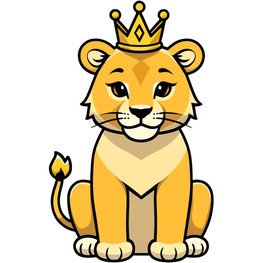 Lioness with a crown and confidence  emoji