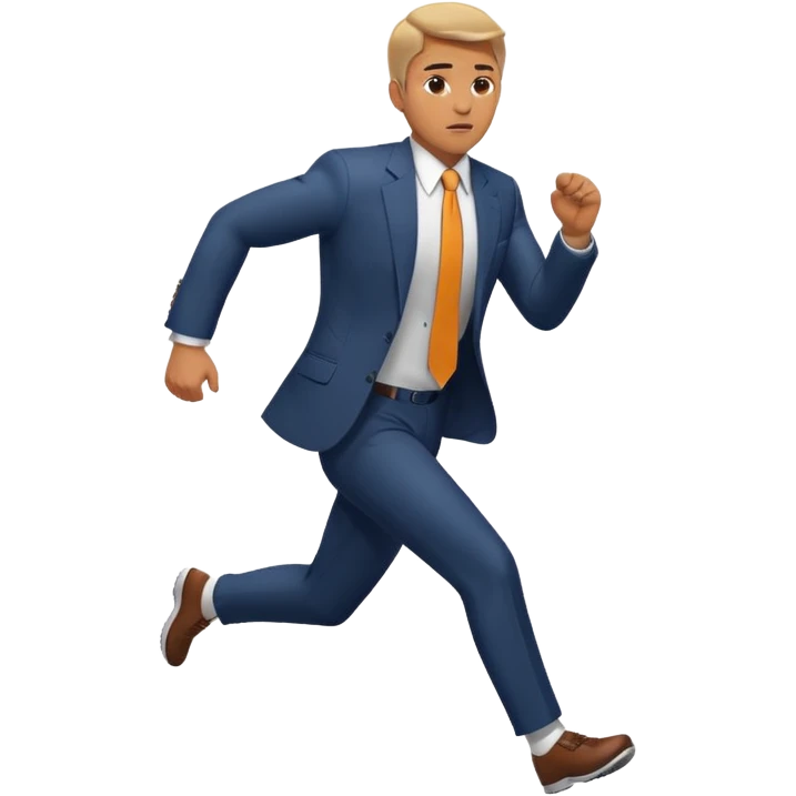 man in suit running emoji