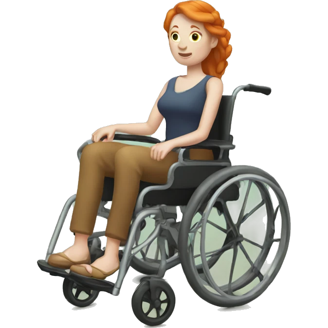 ginger woman stuck in a mythical wheelchair emoji