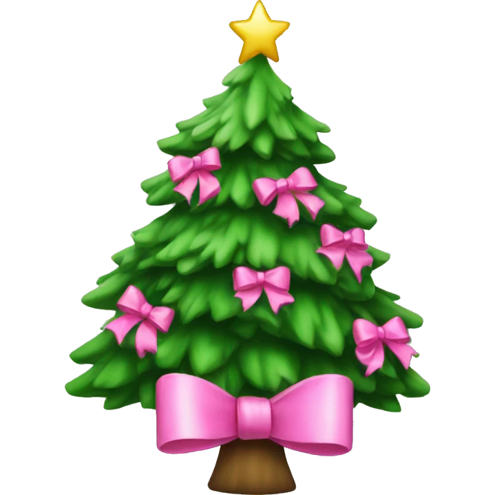 Christmas tree with pink bows  emoji