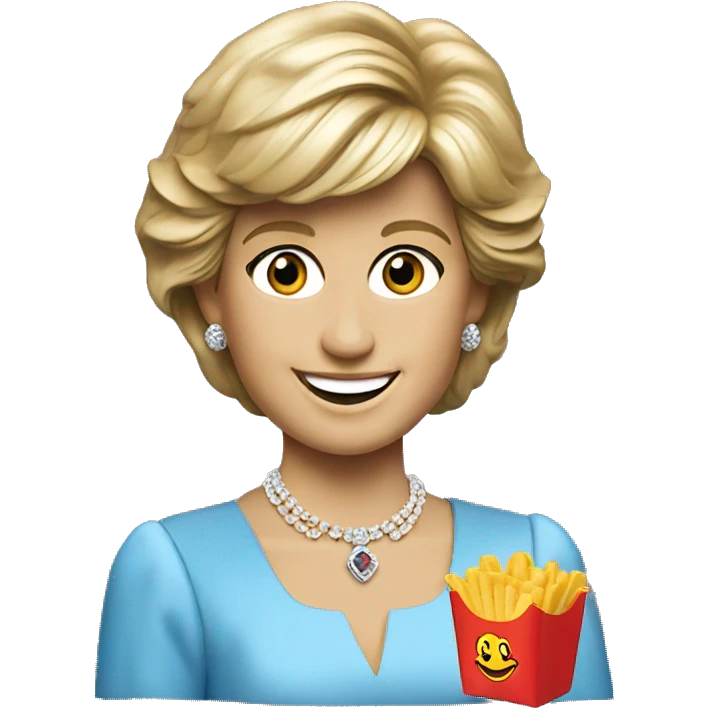Princess Diana with happy meal emoji