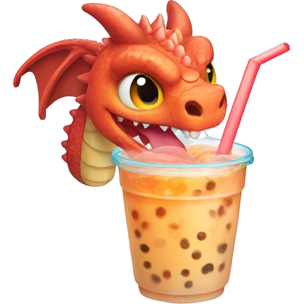 dragon drinking bubble tea emoji