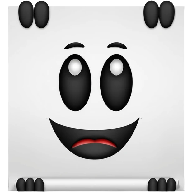 Job application with black feet black hand with the eyes and a mouth but it has to be a blank paper and with the text job at the top of the paper emoji