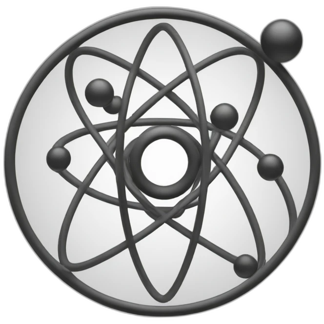 black white physics atom pictogram emoji
