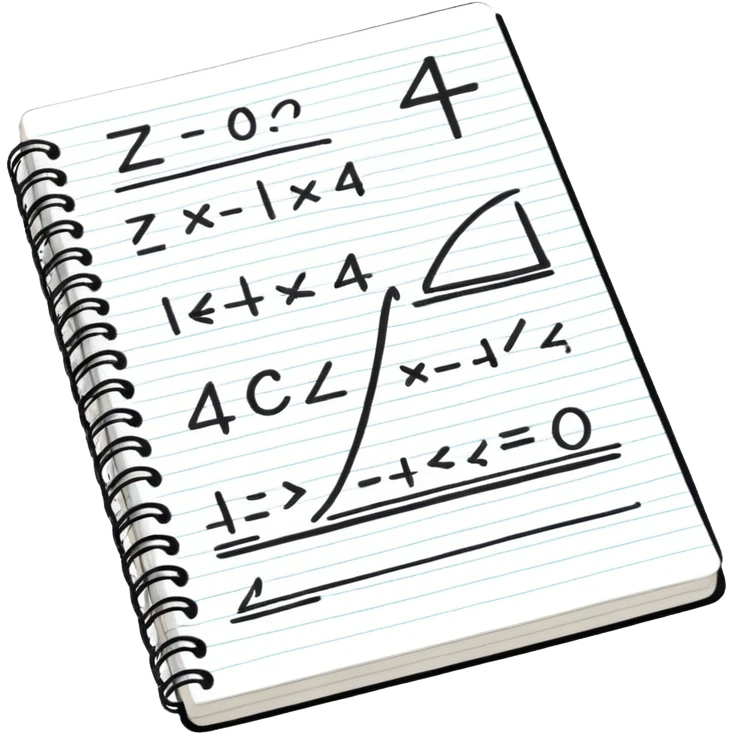 a notebook with lots of mathematical emoji