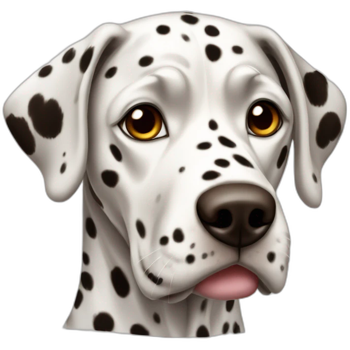 Dalmatian with brown colored spots and full colored ears emoji