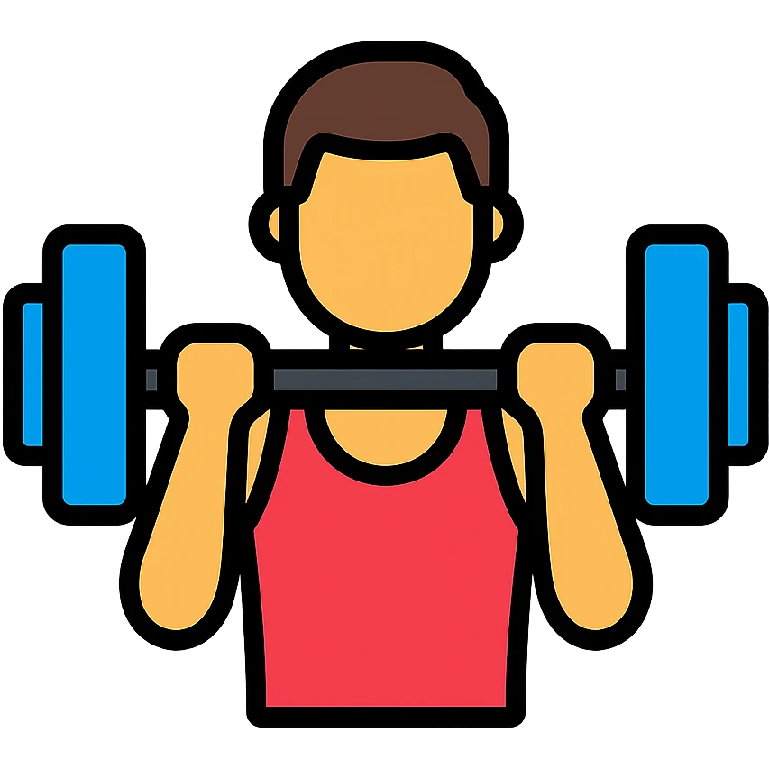 color outline icon of a man holding a barbell emoji