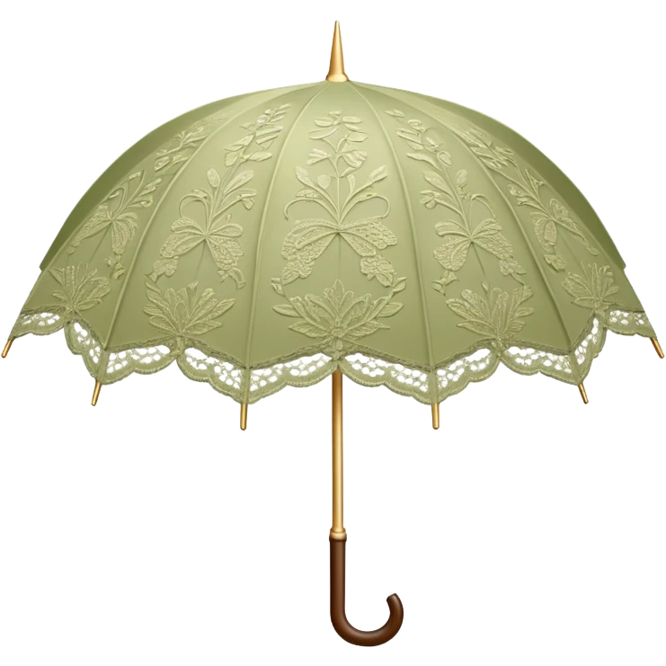 Pale olive lace umbrella emoji